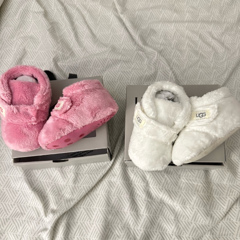 UGG Pink and White Baby Booties